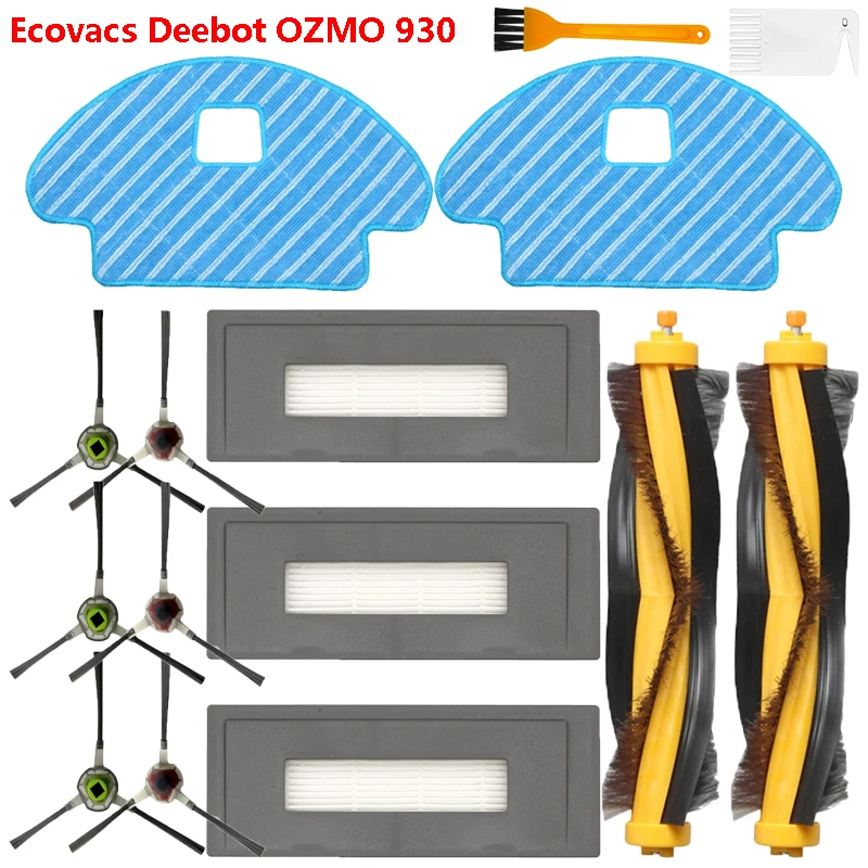 

Replacement For Ecovacs Deebot OZMO 930 Robotic Vacuum Cleaner Main Side Brush Spare Parts Hepa FIlter Mop Cloth Accessories