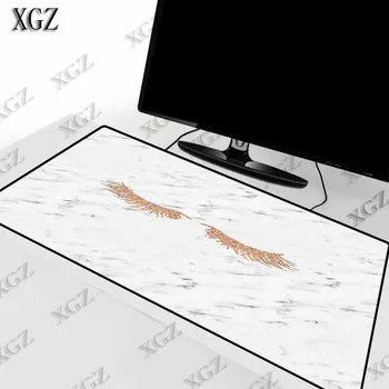 

XGZ Fashion White Marble Gaming Mouse Pad Large Gamer Big Mat Computer Lock Edge pad Game Keyboard Desk