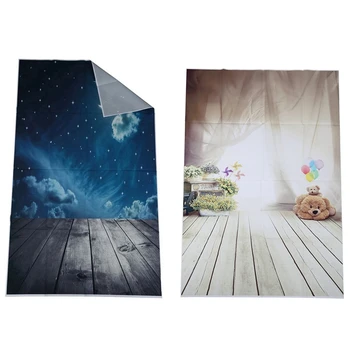 

1M x 1.5M Lovely Bear Floor Balloon Photography Background & 90cm x 150cm Photography Background Moon Star Baby Theme