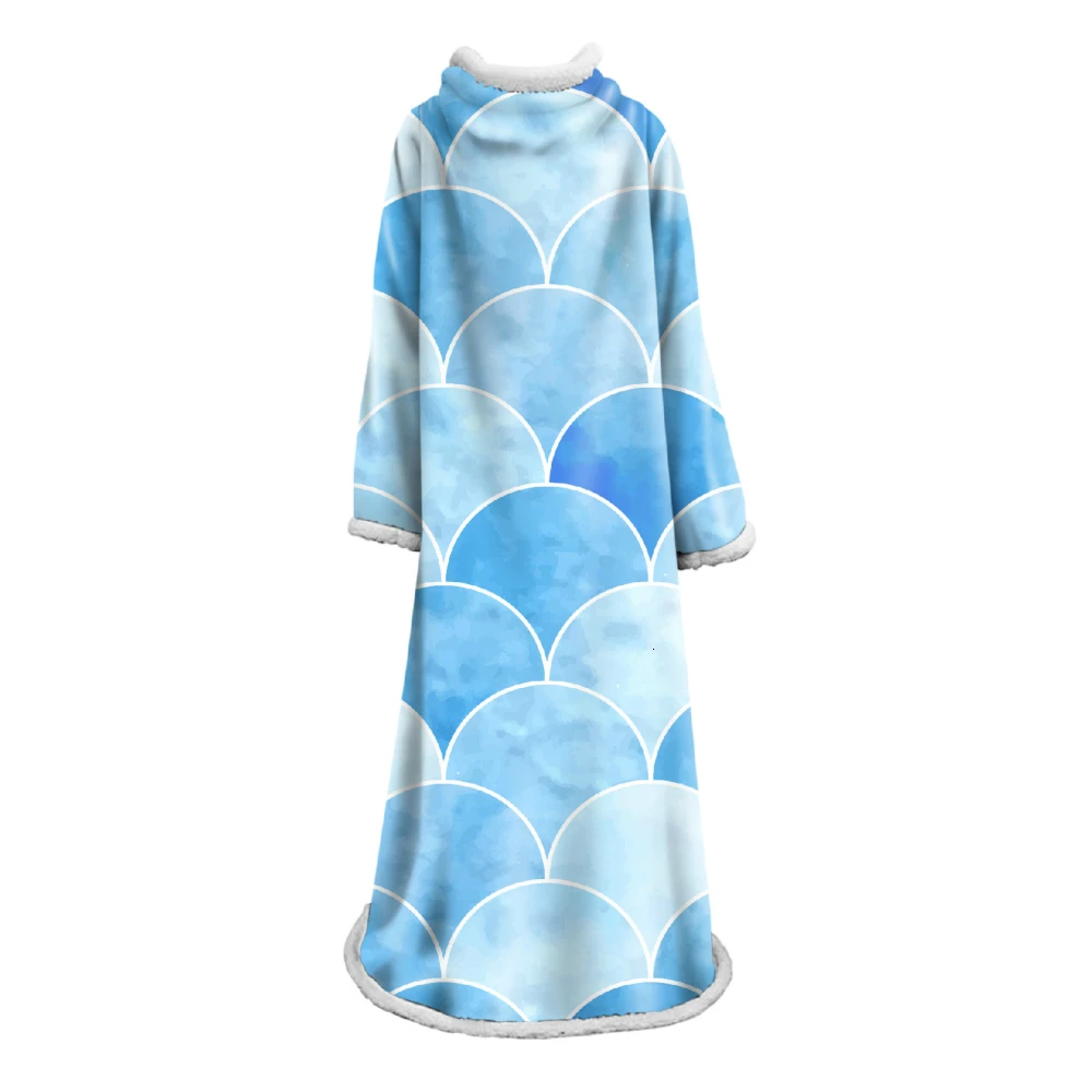 

Scale Piece Blanket With Sleeves 3D Printed Plush Coral Soft Sherpa Fleece Sofa Blanket For Home Microfiber Warm Outdoor Blanket