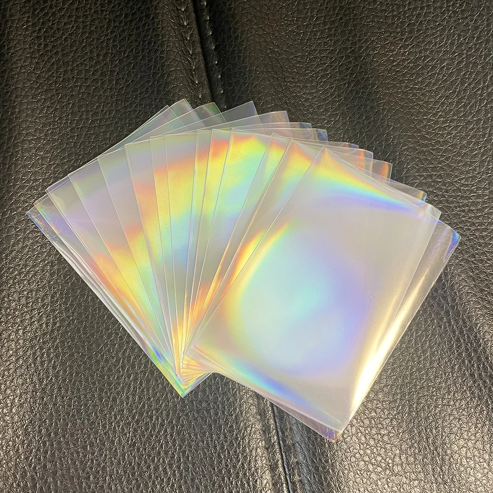 200 unids/lote arcoíris de papel YGO láser transparente claro mangas corea del ídolo foto holográfica Protector tarjetas cubierta del Protector