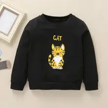 Осенние толстовки для отдыха для маленьких мальчиков, теплые хлопковые толстовки с длинными рукавами и круглым вырезом, корейская модная тенденция, весенний пуловер с принтом животных