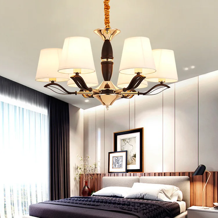 American Living Room Iron Grinding Glass Chandelier Modern Simple Dining Room Hotel Villa Bedroom Chandelier - Цвет корпуса: B