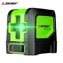 Sndway niveau laser croisé à nivellement automatique, instrument de niveau laser vert/rouge à 2 lignes, dispositif de niveau laser horizontal et vertical