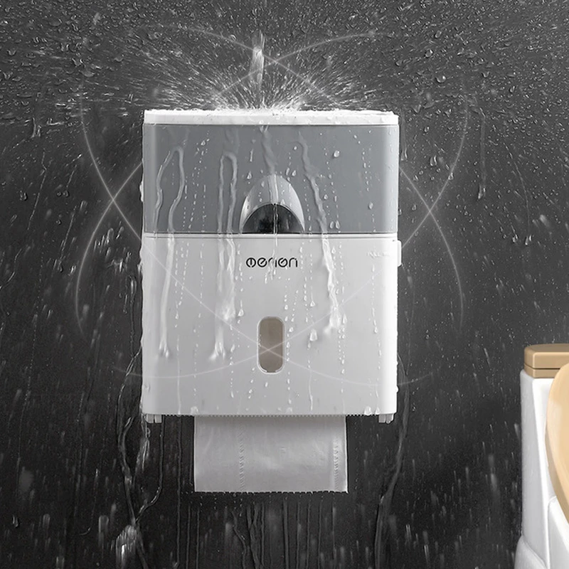 Toilet Paper Holder Waterproof Wall Mount Shelf Tray