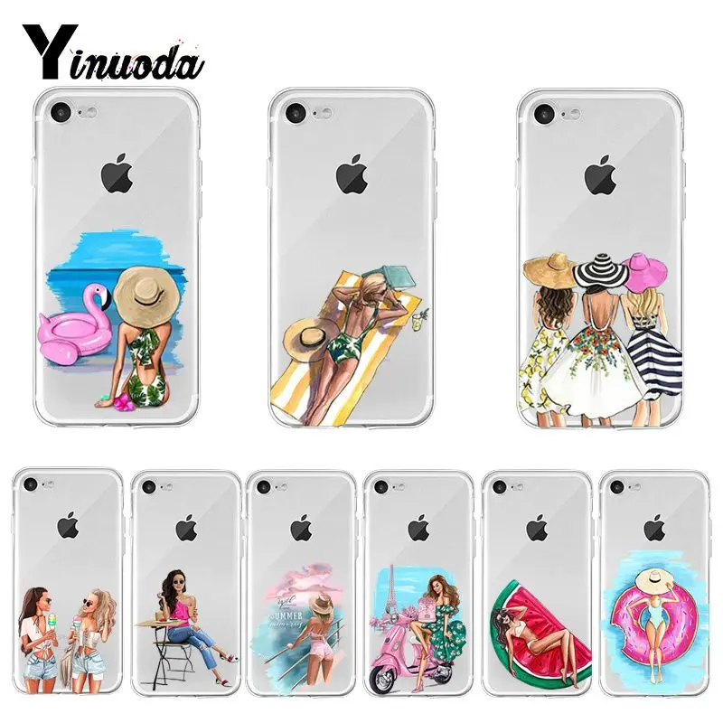 Yinuoda Classy Paris Girl Summer Legs Travel Relax Beach  Luxury Cool phone Case  iPhone 8 7 6 6S Plus X XS max 5 5S SE XR