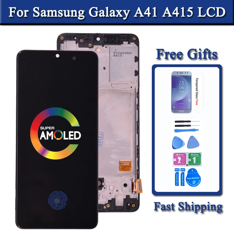 Дисплей Super Amoled для Samsung Galaxy A41 A415 ЖК-дисплей с сенсорным экраном и дигитайзером в
