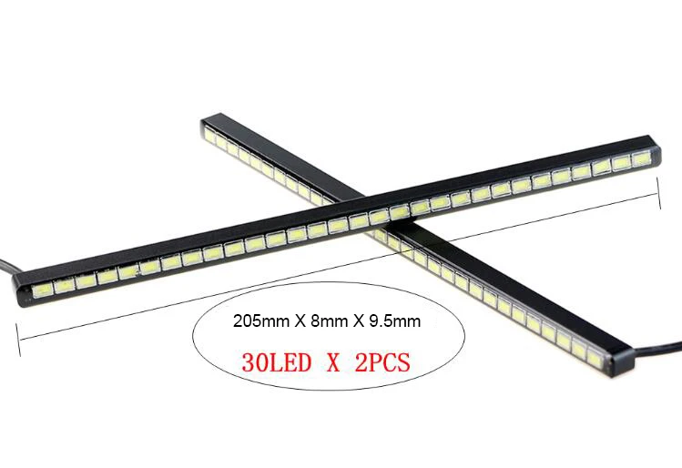 30 LED Ультра-тонкий светодиодный полосы Дневной светильник 18/24/30 светодиодный SMD Авто Автомобильные дневные ходовые огни DRL Противотуманные светильник источник стайлинга автомобилей 12В AB - Цвет: 30 LED
