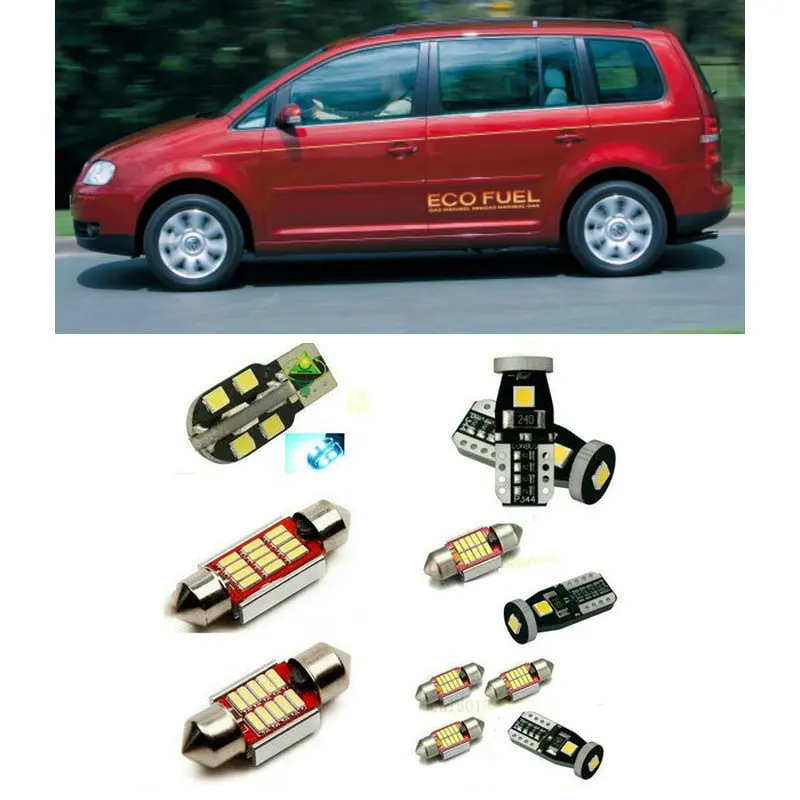Светодиодные лампы для освещения салона автомобиля для Volkswagen Touran 2011 автомобильная светодиодная купольная внутренняя лампа для автомобилей без ошибок 16 шт