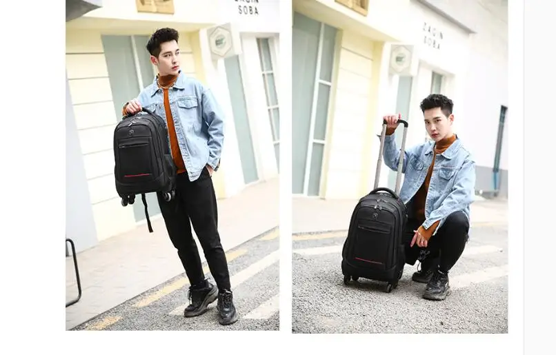 Men Business Rollin Luggage Backpack Men Tolley luggage Wheeled Backpack bag travel Trolley Bags on wheels Travel Wheeled Bag