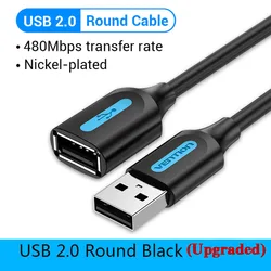Vention High-Speed USB 3.0 Extension Cable - Male to Female - 5m (USB 2.0 Black CBI)