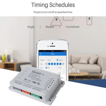 

4 Channels Wifi Switch Remote Control Electronic Smart Switch Modified Parts Smart Home Automation Module Light Wifi Switch