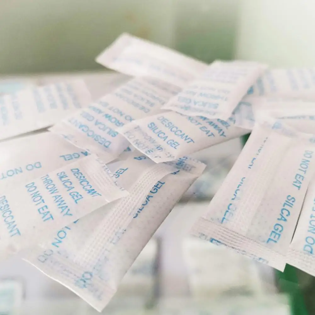 20/50/100 Pack 0.5g Non-Toxic Silica Gel Sachet Desiccant Damp Kitchen Room Living Moisture Dehumidifier Accessorie Absorber Bag 4
