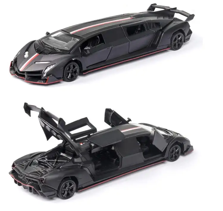 Новинка 1:32, горячая новинка, Длинная модель автомобиля Рэмбо со звуком, светильник, игрушечный автомобиль из сплава, литая игрушка