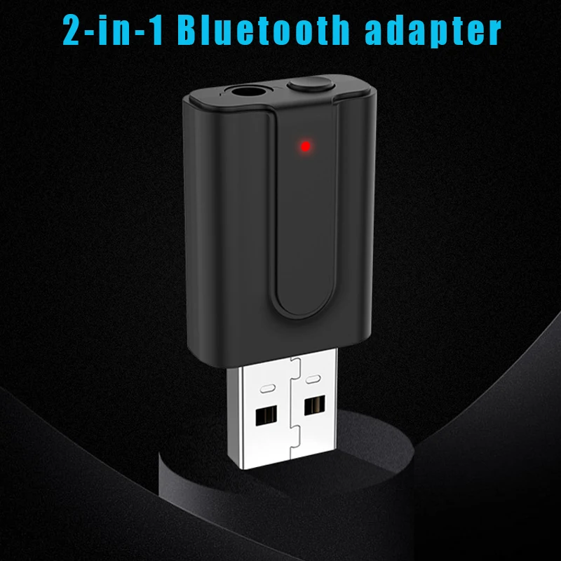2 в 1 USB Bluetooth V5.0 приемник передатчик автомобильный беспроводной аудио AUX адаптер NC99