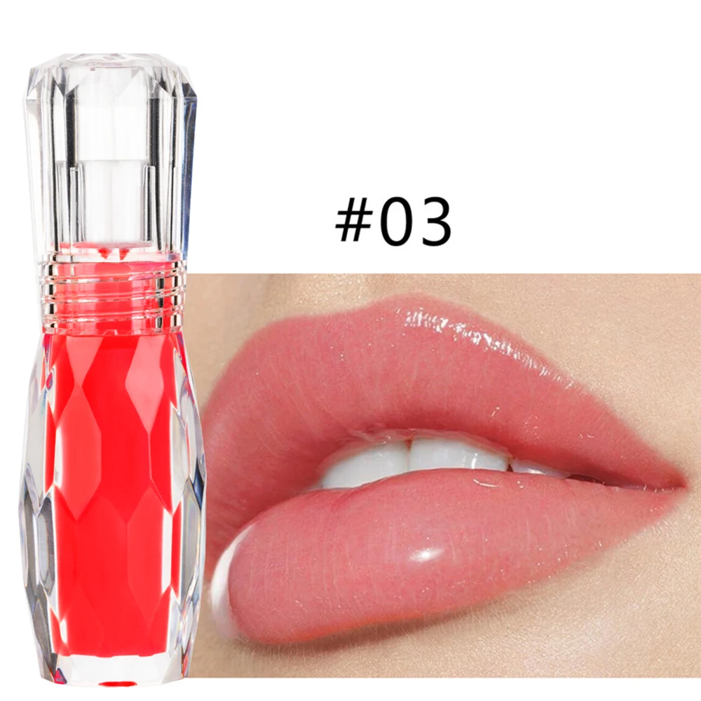 Кристалл Блеск для губ натуральный Желейный цвет увлажняющий стойкий блеск для губ сексуальный блеск для губ прозрачный водонепроницаемый объемный блеск для губ - Цвет: 3