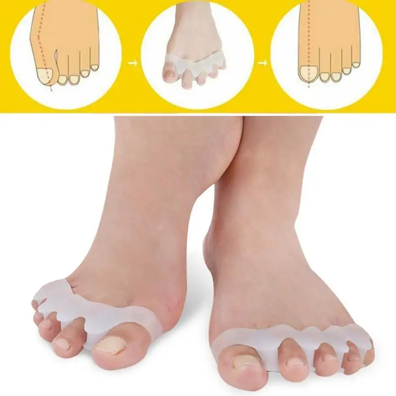 1 Pairs Silicone Toes Separators Toe Hallux Valgus Corrector Toe Straightener Toe Painless Separator Pedicure Tools TSLM1