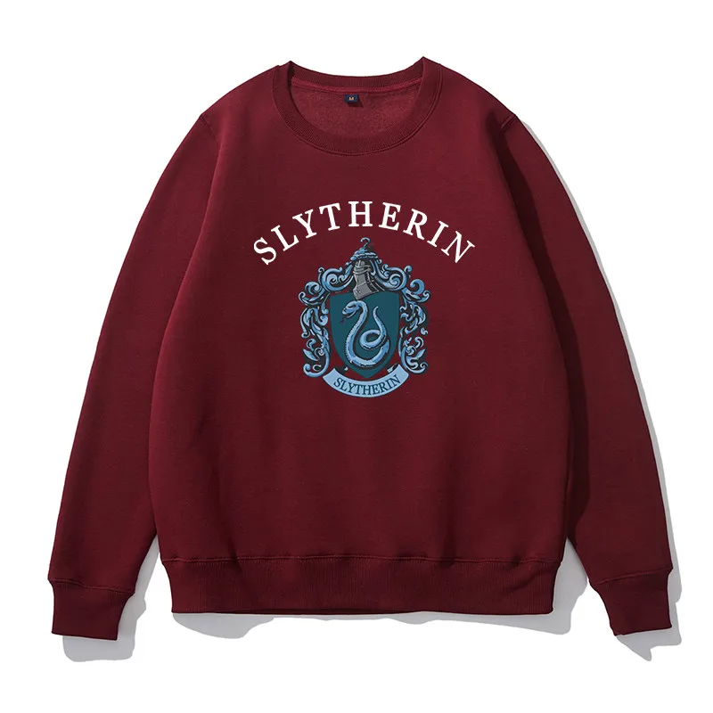 Slytherin Толстовка для взрослых Ravenclaw, косплей, джемпер Гриффиндор, свитер, Гермиона Слизерин, форменная толстовка, костюм, Hufflepuff, джемпер, шарф - Цвет: Slytherin