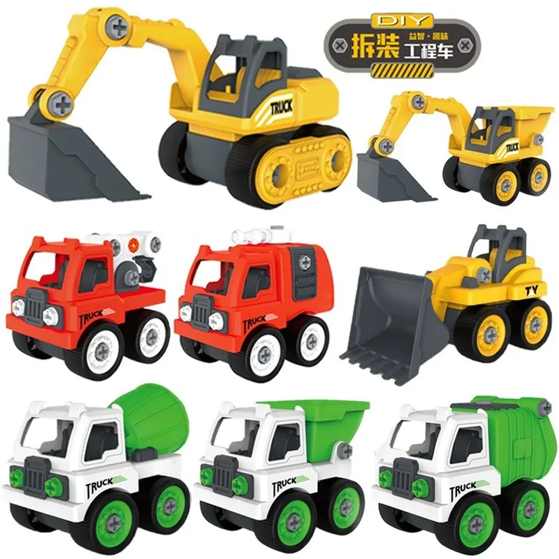 

Children's Toys Educational Model Toys Disassembly and Assembly Engineering Truck Excavator Nut DIY Assembly Boy Car Toy