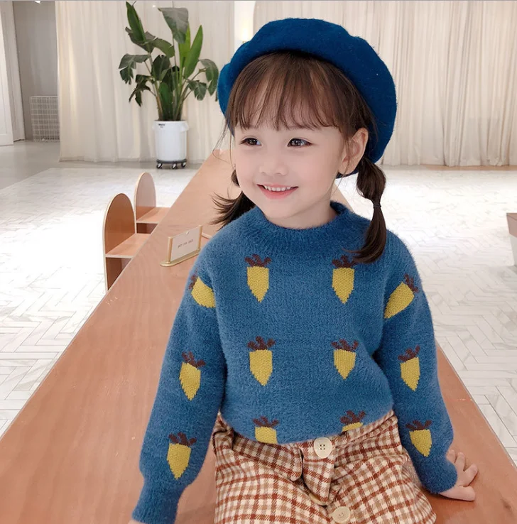 new wholesale girls knitted sweater autumn winter fashion kids girls pullover sweaters baby girl clothes 2-7 years