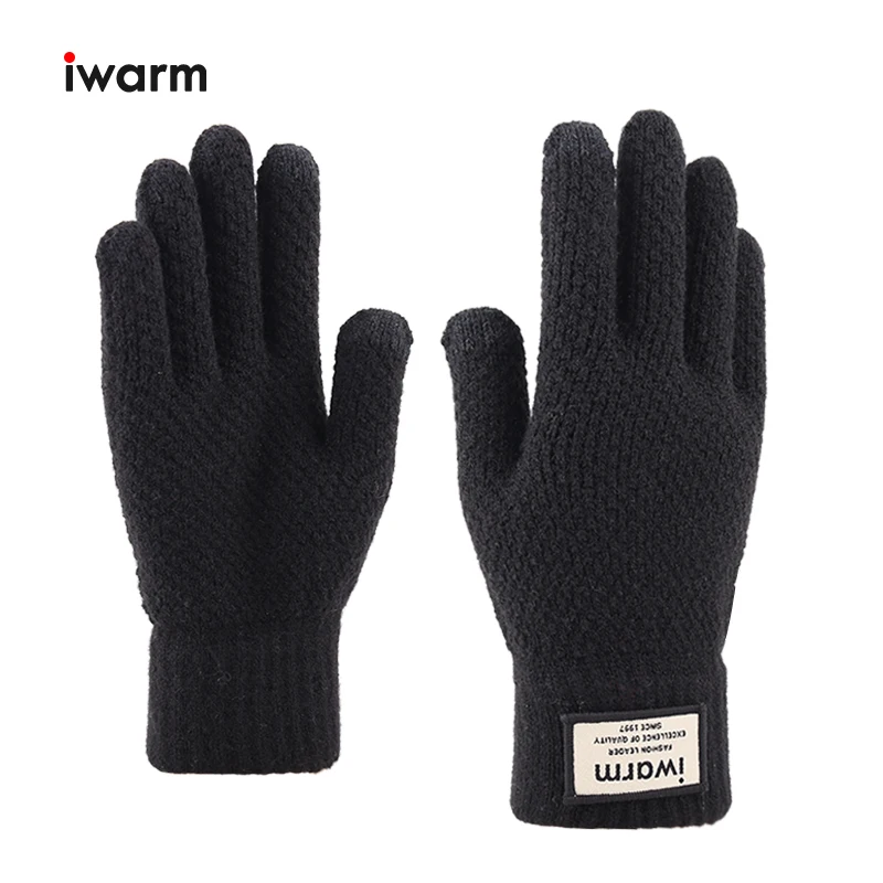 

Iwarm Winter Gloves Men's Warm Knitted Gloves Thick Mittens Autumn Winter Touch Screen Gloves