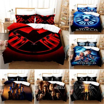 

3D S.H.I.E.L.D. Duvet Cover with Pillow Cover Bedding Set Single Double Twin Full Queen King Size Bed Set for Bedroom Decor