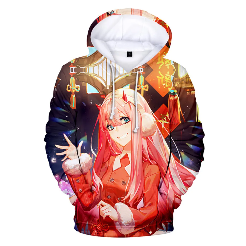 3D Мода Zero Two Hoodies аниме DARLING in the FRANXX полный пуловер толстовка с принтом Толстовка