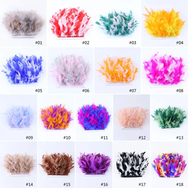 10 Meter/Lot hat Goose Feather hat craft Trims Dyed Real Geese Feather Fringes Ribbons for Wedding Dress Skirt Cloth decorative 2