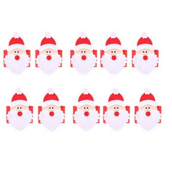 

10Pcs Christmas Decoration Santa Claus Napkin Rings Serviette Holder Table Napkin Holders Banquet Dinner Decoration for Home Res