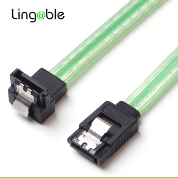

Lingable SATA 3.0 III SATA3 7pin Data Cables 6Gb/s SSD Right Angle Cable HDD Hard Disk Drive Cord Cabo Transparent Green Color