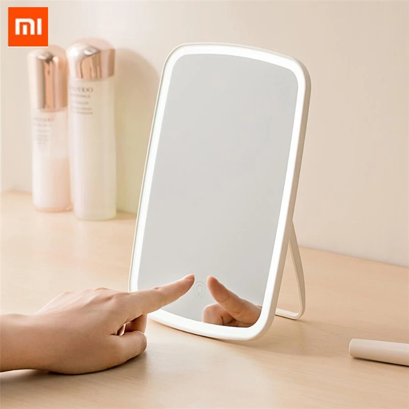 Xiaomi Mijia макияж квадратное зеркало умное зеркало портативное настольное светодиодное освещение Портативная Складная лампа зеркало настольное