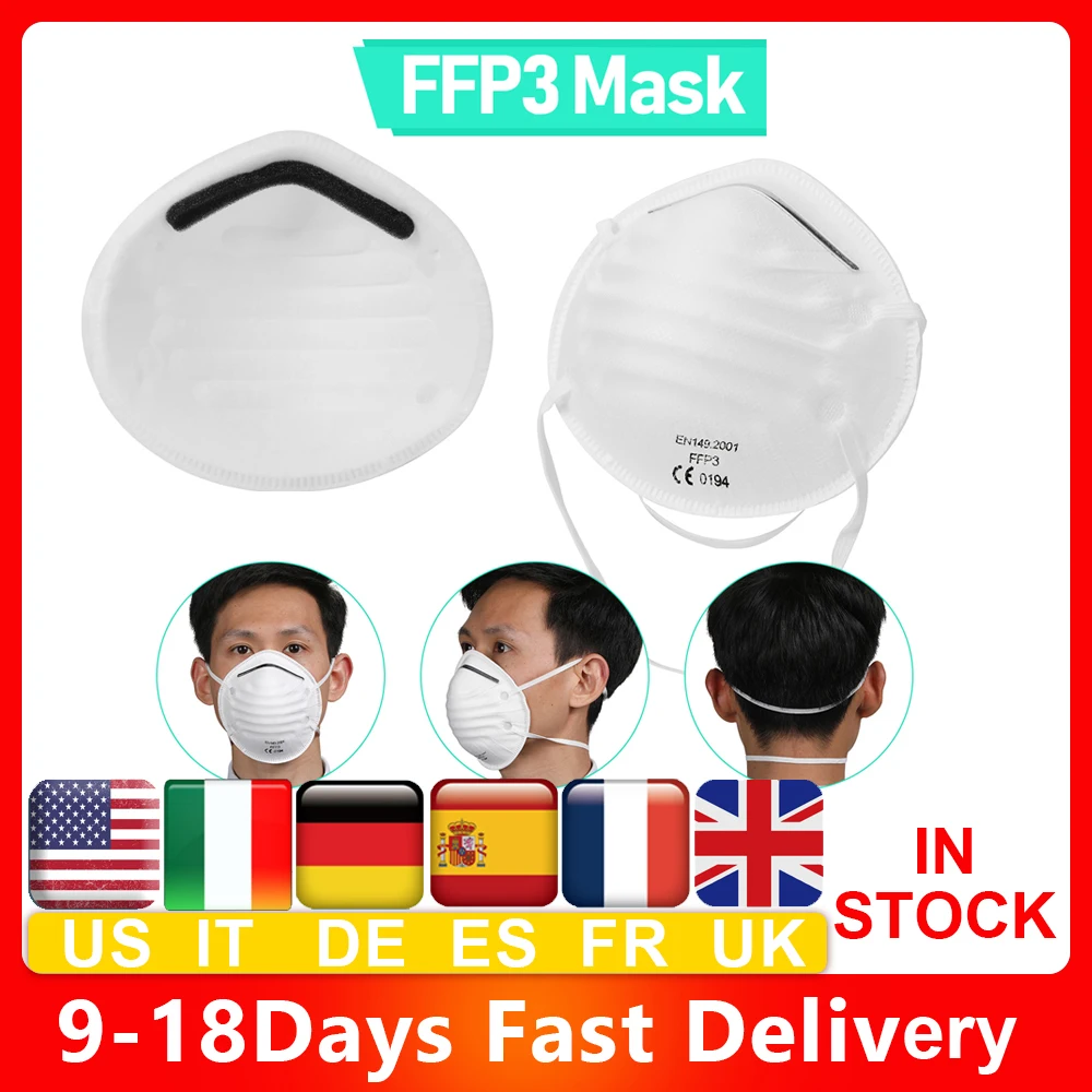 

20-100pcs FFP3 Mask CZ US Stock Cup Type 4-layer Civilian Masks Dustproof Breathable Face Mask Non-woven Mask FFP2 N95 KF94 KN95