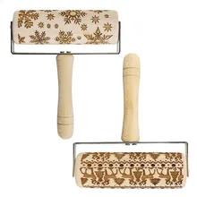 Деревянные рождественские тиснения Скалка с гравировкой DIY Инструменты для выпечки печенья аксессуары для детей для кухни