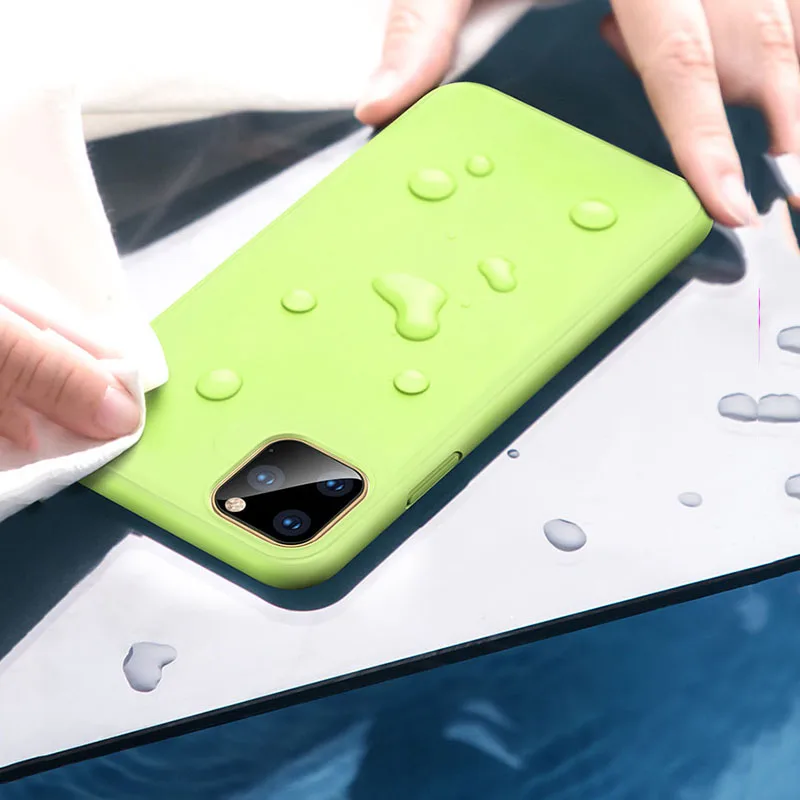 Жидкий силиконовый чехол для Iphone 11 Pro MAX противоударный мягкий тонкий чехол для Iphone11 Pro Роскошный чехол из ТПУ