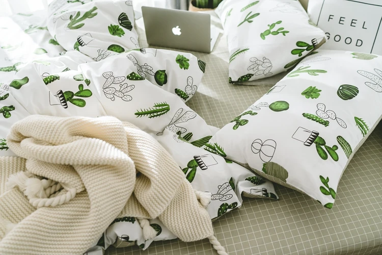 235cm x 50cm Green pine cone full cotton lining DIY Sheet Quilt cover Bedding cloth Decorate manual fabric