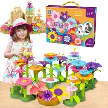 Построить букет Цветочная композиция игровой набор строительные игрушки для девочек-BPA бесплатно, фталаты бесплатно, креативный Прекрасный Детский garde
