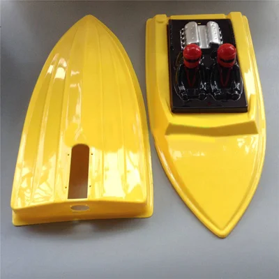 RC скоростной корпус лодки с комплектом питания полный привод 390 мотор+ реактивный насос+ 160A ESC+ 9g сервопривод+ кулер+ Толкатель+ 2,4G контроллер запчасти - Цвет: Only yellow hull