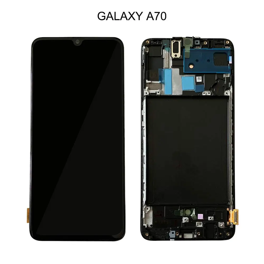 С рамкой 6,7 дюйма Super Amoled для samsung Galaxy A70 lcd A705 A705DS A705F SM-A705F дисплей кодирующий преобразователь сенсорного экрана в сборе