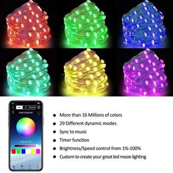 

Christmas Tree Decoration Lights Custom LED String Lights App Remote Control Light @LS