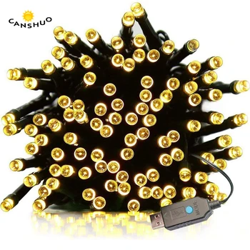 

DC 5V LED Christmas Fairy string lights waterproof Black wire USB Powerd garland for Wennding Xmas Holiday outdoor Decoration