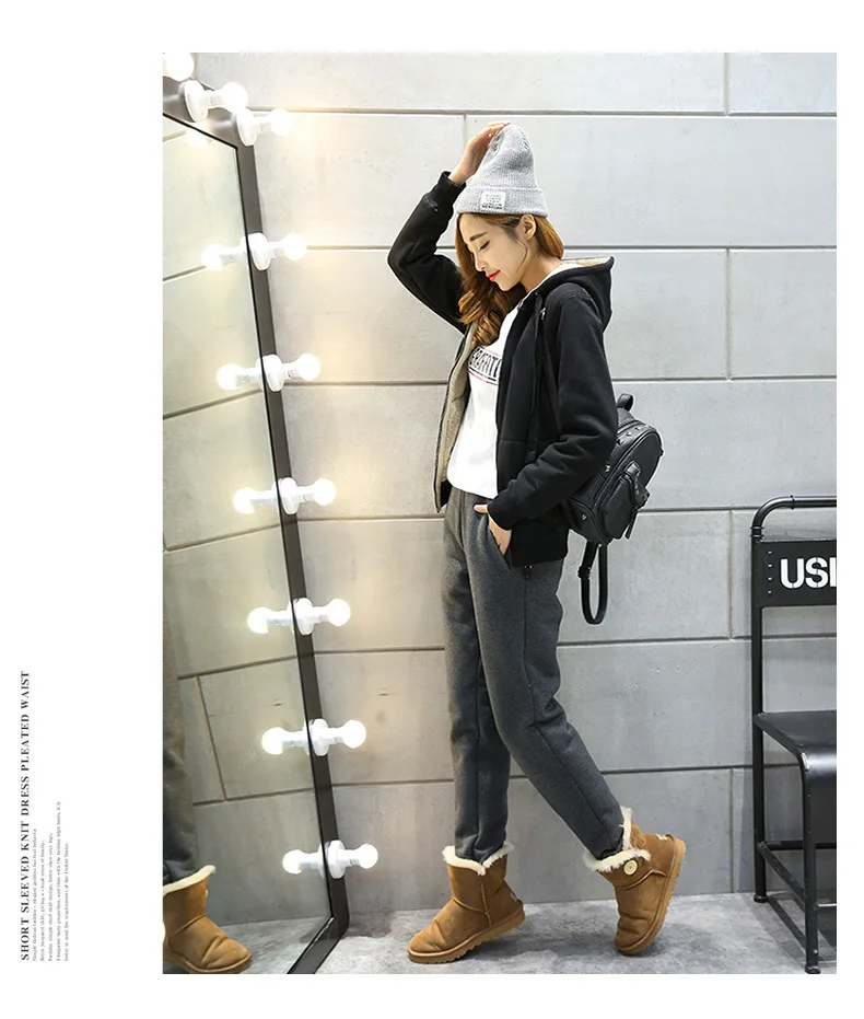 Maternity Clothes Winter Brushed And Thick Berber Fleece Hair Cotton-padded Trousers Slimming Casual Sports Pregnant Women