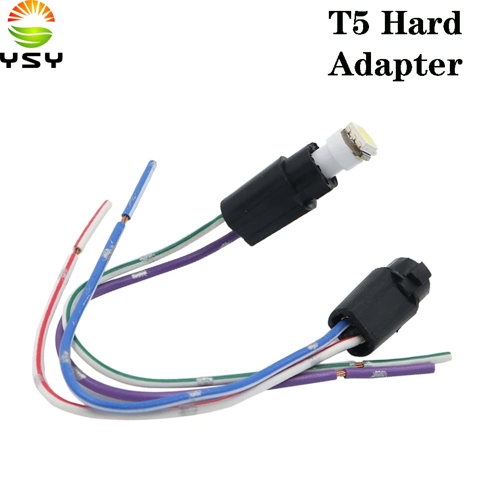 

YSY 1pcs T10 W5W T5 hard sclerosal bulb holder adapters cable LED Bulb Connector Socket Wedge Base Light Bulb plug
