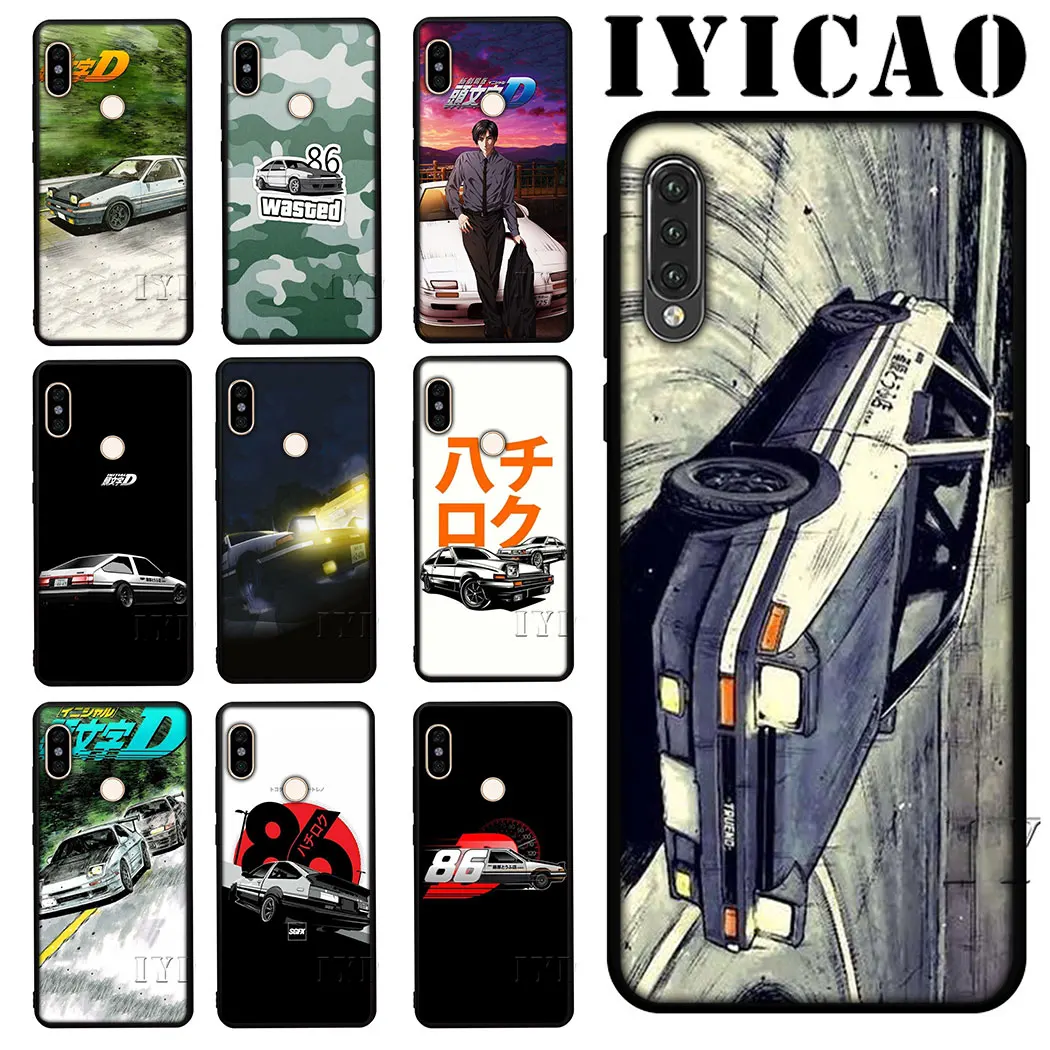 

IYICAO INITIAL D AE86 Soft Case for Xiaomi Mi 6 8 A2 Lite A1/5X A2/6X Mi 9 9SE Mi MAX3 CC9E CC9 9T A3 Pro Cover