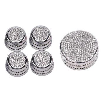 

Crystal Car Multimedia Knob Decoration Cover with 4Pcs Crystal Car Air Conditioning Air Outlet Knob Cover