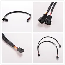 1PC 3Pin kobieta y-splitter na podwójny 3 Pin mężczyzna płyta główna Adapter kabla zasilającego komputer stancjonarny wentylator obudowy kabel podłączeniowy Splitter konwersja