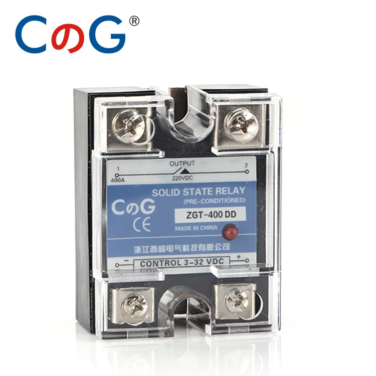 CG SSR-400DD 400A 220V 380V 600V Напряжение Однофазное 1 фазное JGX DC управление DC теплоотвод 3-32VDC до 5-220VDC 400A DD твердотельное реле