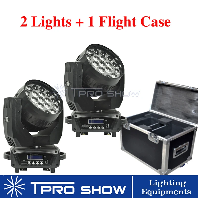 2 Moving Light 1Case 2 шт. светодиодный светильник с движущейся головкой 19x15 Вт RGBW Lyre Wash DJ светильник ing оборудование круглое кольцо контроль луч светильник эффект для сценического клуба - Цвет: 2 Moving Light 1Case