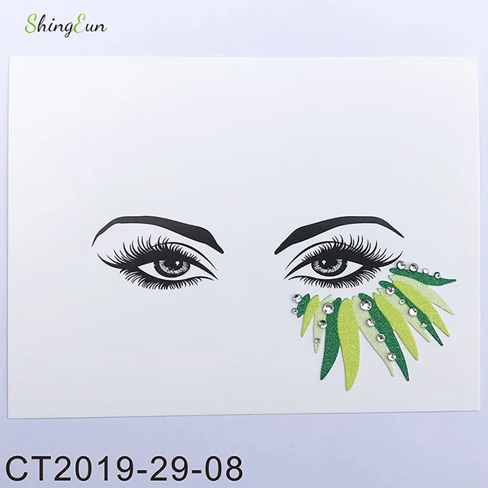 Nissi 1PC Flash Gems Waterproof Face Eye Tattoo Women Fashion Festival Party Makeup Body Jewel Temporary Tattoos - Цвет: 29-08