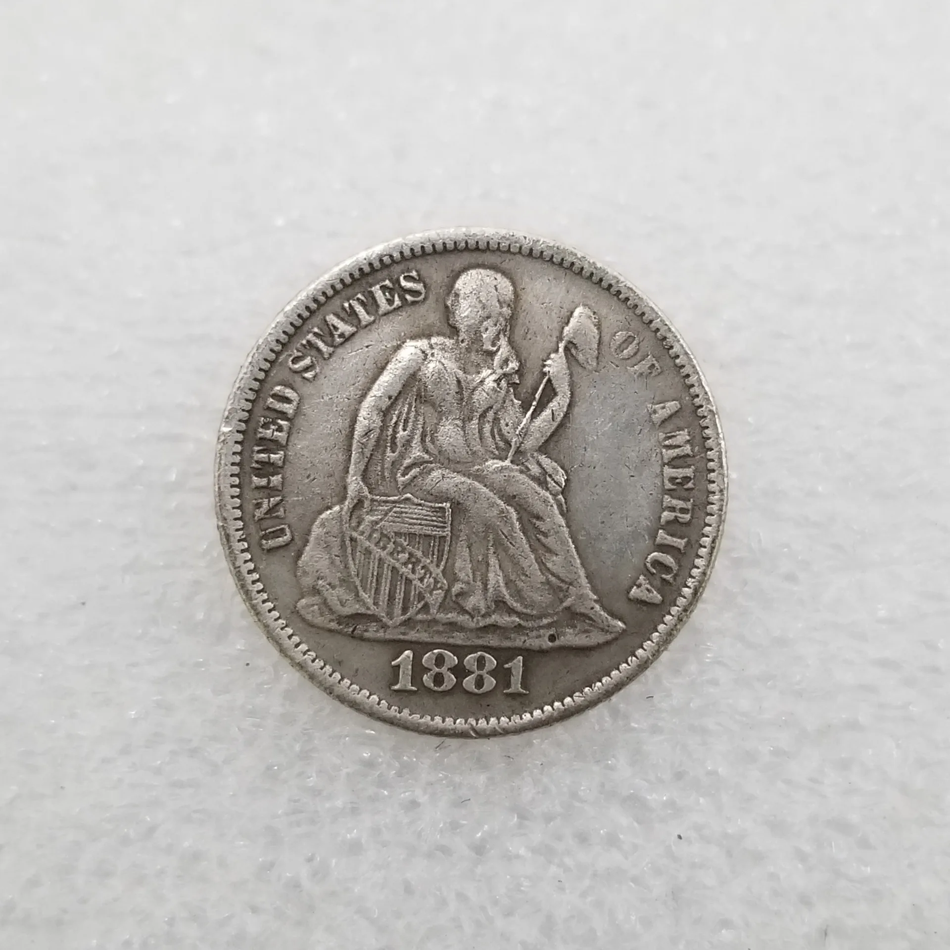 

American 1881 Brass Silver Plated Old Coins Bage copy type for collection