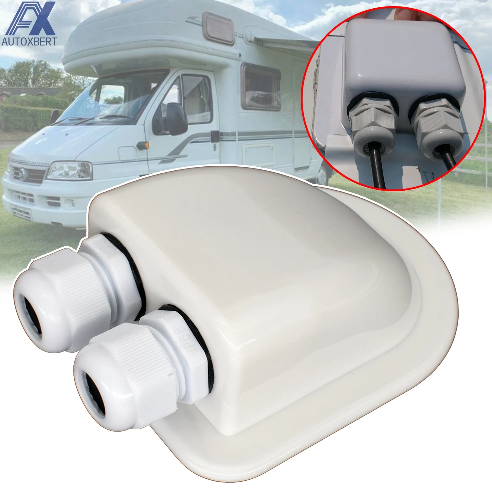 Anti Ultraviolet Cable Entry Gland ABS Junction Box Double Wire IP68 Waterproof RV Boat Yacht MotorhomeRoof Solar Panels Kits